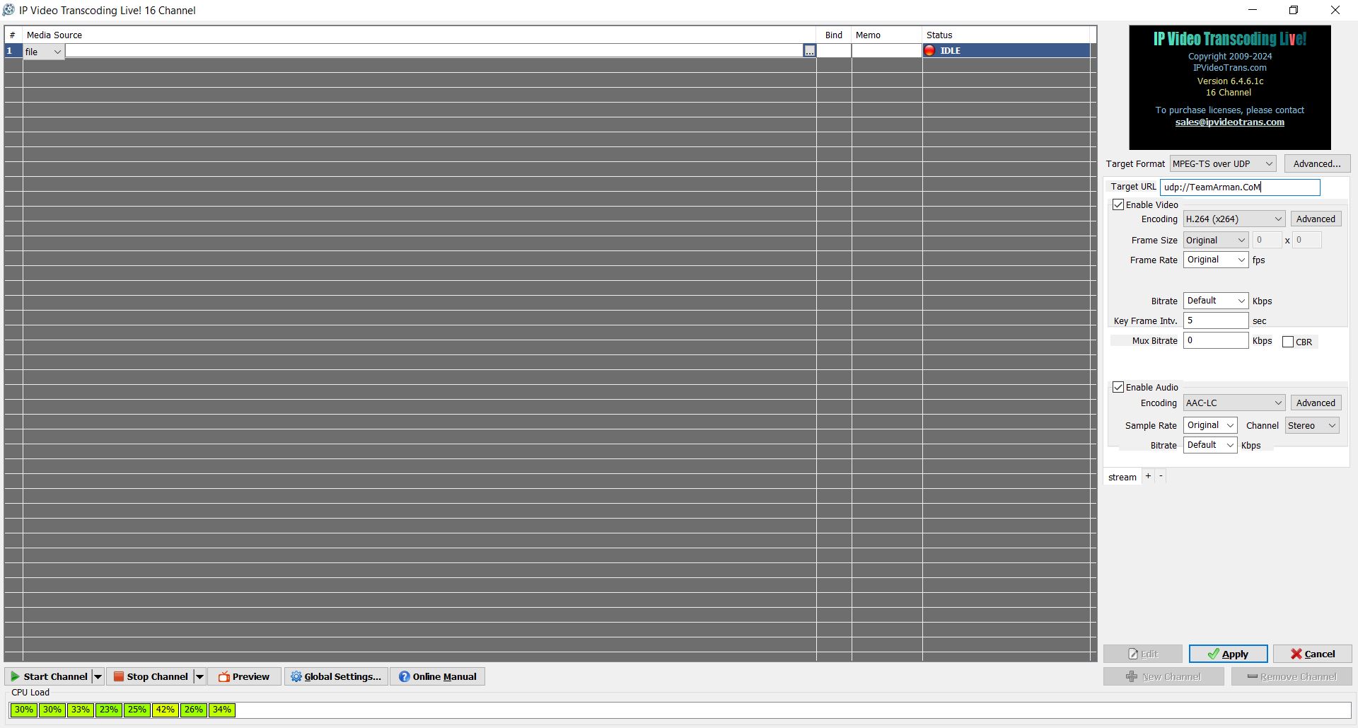 IP Video Transcoding Live