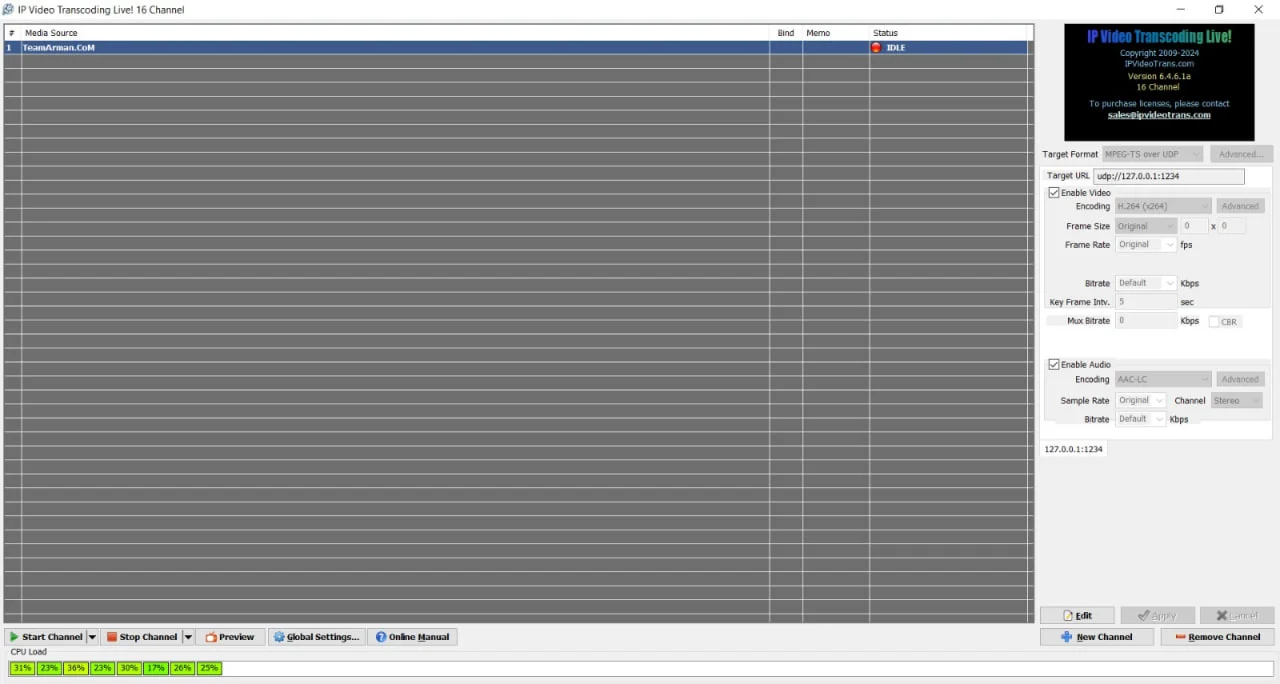 IP Video Transcoding Live